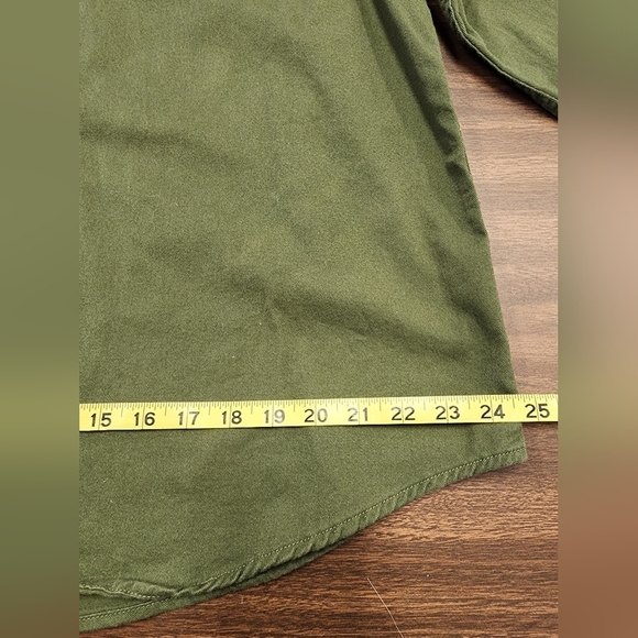 Wrangler Men's Army Green Button Down Long Sleeve Workwear Shirt Top, sz XL - Picture 10 of 13